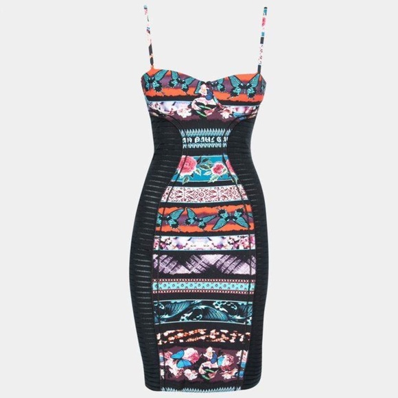 Jean Paul Gaultier Mixed-Print Paneled Bustier Dress Blue Multi (3) - Picture 4 of 12